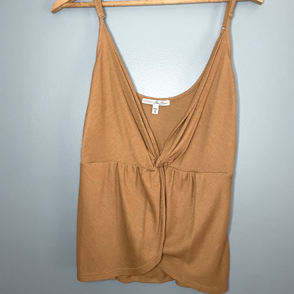 Express Tank Top • Tan • Size Medium • Low Cut • Adjustable Straps • Worn Once
